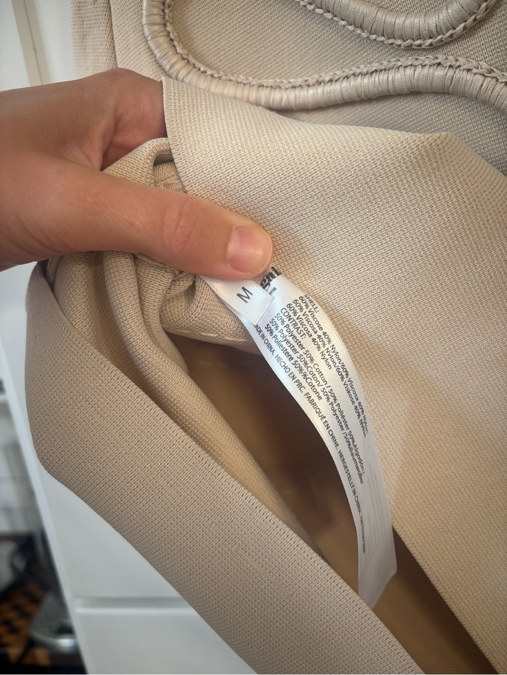 Cult Gaia Aimee sculpted curved line mini dress in beach tan nude - Picture 9 of 10